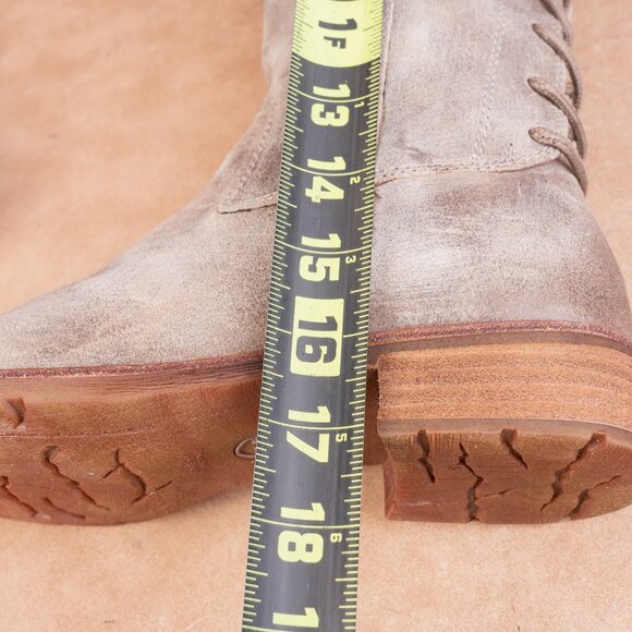 Sofft Women Sharnell Distressed Grey Suede Lace-up Western Zip Knee Boots sz 8.5 - Picture 7 of 10